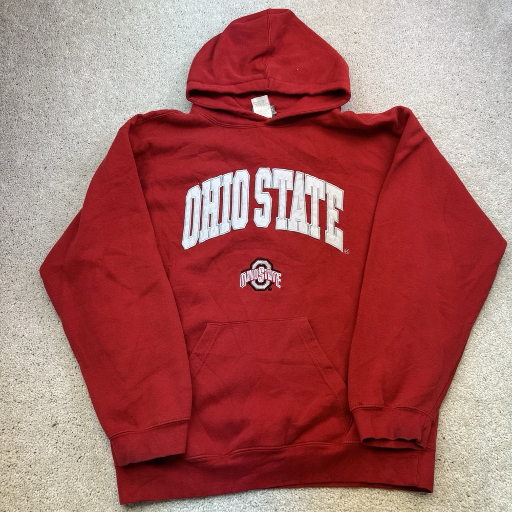 Ohio State Buckeyes Hoodie Mens Large NCAA Heisman by Reebok Red